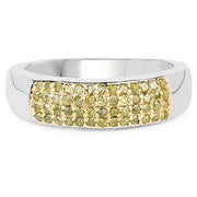 Bids.com 0.22 Carat Genuine Yellow Diamond .925 Sterling Silver Ring Rings