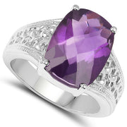 Bids.com 6.50 Carat Genuine Amethyst .925 Sterling Silver Ring Rings