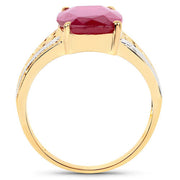 Bids.com 7.50 Carat Glass Filled Ruby .925 Sterling Silver Ring Rings