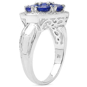 Bids.com 1.61 Carat Genuine Tanzanite .925 Sterling Silver Ring Rings
