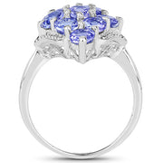 Bids.com 2.07 Carat Genuine Tanzanite .925 Sterling Silver Ring Rings