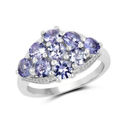 Bids.com 2.07 Carat Genuine Tanzanite .925 Sterling Silver Ring Rings