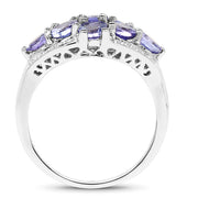 Bids.com 2.07 Carat Genuine Tanzanite .925 Sterling Silver Ring Rings