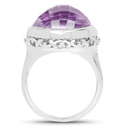 Bids.com 8.40 Carat Genuine Amethyst .925 Sterling Silver Ring Rings