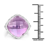 Bids.com 8.40 Carat Genuine Amethyst .925 Sterling Silver Ring Rings