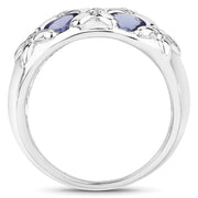 Bids.com 2.31 Carat Genuine Tanzanite .925 Sterling Silver Ring Rings