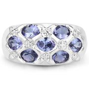 Bids.com 2.31 Carat Genuine Tanzanite .925 Sterling Silver Ring Rings