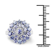 Bids.com 2.27 Carat Genuine Tanzanite .925 Sterling Silver Ring Rings