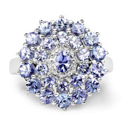 Bids.com 2.27 Carat Genuine Tanzanite .925 Sterling Silver Ring Rings