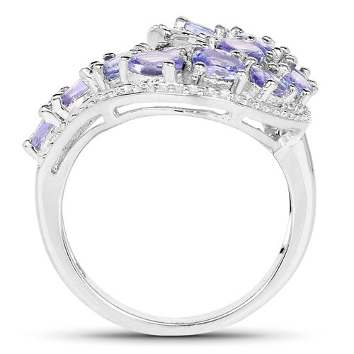 Bids.com 2.21 Carat Genuine Tanzanite .925 Sterling Silver Ring Rings