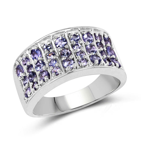 Bids.com 1.23 Carat Genuine Tanzanite .925 Sterling Silver Ring Rings