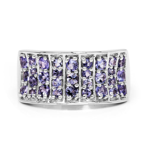 Bids.com 1.23 Carat Genuine Tanzanite .925 Sterling Silver Ring Rings