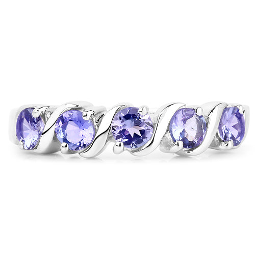 Bids.com 1.15 Carat Genuine Tanzanite .925 Sterling Silver Ring Rings