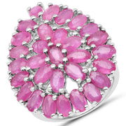 Bids.com 8.10 Carat Genuine Ruby .925 Sterling Silver Ring Rings