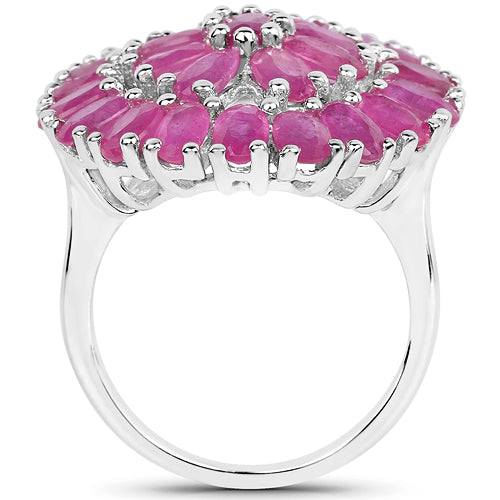 Bids.com 8.10 Carat Genuine Ruby .925 Sterling Silver Ring Rings