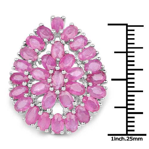 Bids.com 8.10 Carat Genuine Ruby .925 Sterling Silver Ring Rings