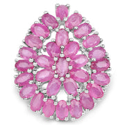 Bids.com 8.10 Carat Genuine Ruby .925 Sterling Silver Ring Rings