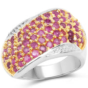 Bids.com 2.49 Carat Genuine Ruby .925 Sterling Silver Ring Rings