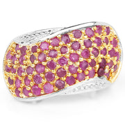 Bids.com 2.49 Carat Genuine Ruby .925 Sterling Silver Ring Rings