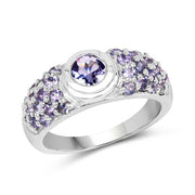 Bids.com 1.45 Carat Genuine Tanzanite .925 Sterling Silver Ring Rings