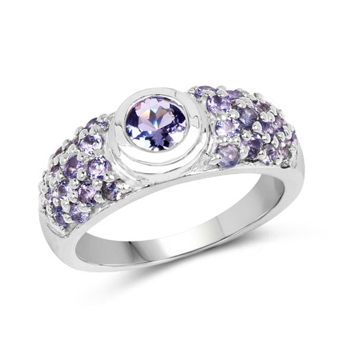 Bids.com 1.45 Carat Genuine Tanzanite .925 Sterling Silver Ring Rings