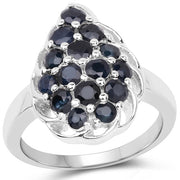 Bids.com 1.62 Carat Genuine Blue Sapphire .925 Sterling Silver Ring Rings