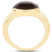 Bids.com 14K Yellow Gold Plated 4.89 Carat Genuine Smoky Quartz .925 Sterling Silver Ring Rings
