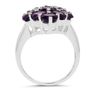 Bids.com 6.78 Carat Genuine Amethyst .925 Sterling Silver Ring Rings