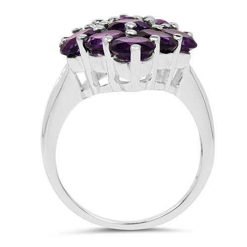 Bids.com 6.78 Carat Genuine Amethyst .925 Sterling Silver Ring Rings
