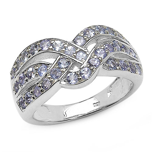 Bids.com 1.26 Carat Genuine Tanzanite .925 Sterling Silver Ring Rings