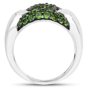 Bids.com 1.82 Carat Genuine Chrome Diopside .925 Sterling Silver Ring Rings