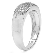 Bids.com 0.49 Carat Genuine White Diamond .925 Sterling Silver Ring Rings