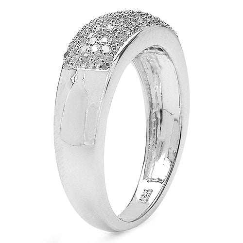 Bids.com 0.49 Carat Genuine White Diamond .925 Sterling Silver Ring Rings