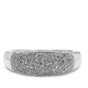Bids.com 0.49 Carat Genuine White Diamond .925 Sterling Silver Ring Rings