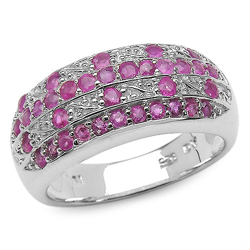 Bids.com 1.02 Carat Genuine Ruby .925 Sterling Silver Ring Rings