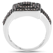 Bids.com 0.42 Carat Genuine Champagne Diamond .925 Sterling Silver Ring Rings