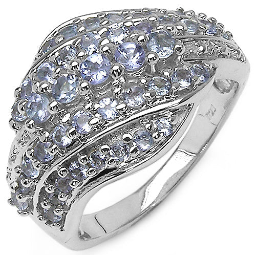 Bids.com 1.22 Carat Genuine Tanzanite .925 Sterling Silver Ring Rings