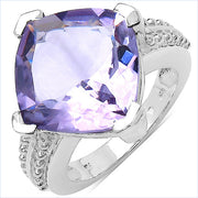 Bids.com 10.30 Carat Genuine Amethyst .925 Sterling Silver Ring Rings