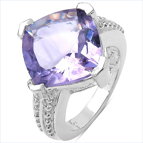 Bids.com 10.30 Carat Genuine Amethyst .925 Sterling Silver Ring Rings