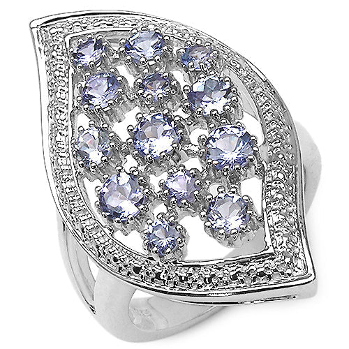 Bids.com 1.47 Carat Genuine Tanzanite .925 Sterling Silver Ring Rings