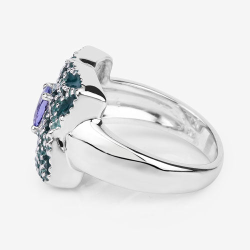 Bids.com 0.44 Carat Genuine Tanzanite .925 Sterling Silver Ring Rings