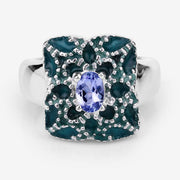 Bids.com 0.44 Carat Genuine Tanzanite .925 Sterling Silver Ring Rings