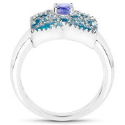 Bids.com 0.44 Carat Genuine Tanzanite .925 Sterling Silver Ring Rings