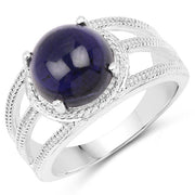 Bids.com 3.65 Carat Genuine Iolite .925 Sterling Silver Ring Rings