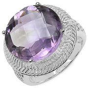 Bids.com 10.22 Carat Genuine Amethyst .925 Sterling Silver Ring Rings