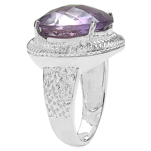 Bids.com 10.22 Carat Genuine Amethyst .925 Sterling Silver Ring Rings