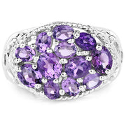 Bids.com 2.64 Carat Genuine Amethyst .925 Sterling Silver Ring Rings