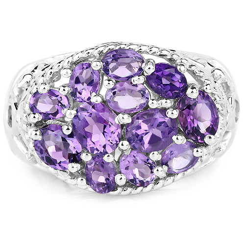 Bids.com 2.64 Carat Genuine Amethyst .925 Sterling Silver Ring Rings