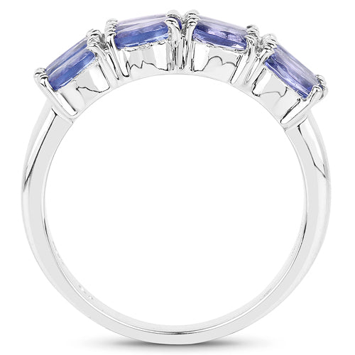 Bids.com 3.00 Carat Genuine Tanzanite .925 Sterling Silver Ring Rings