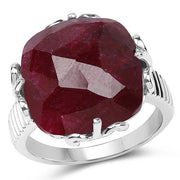 Bids.com 13.65 Carat Dyed Ruby .925 Sterling Silver Ring Rings